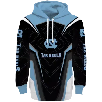north carolina tar heels futuristic pattern light blue black hoodie best selling