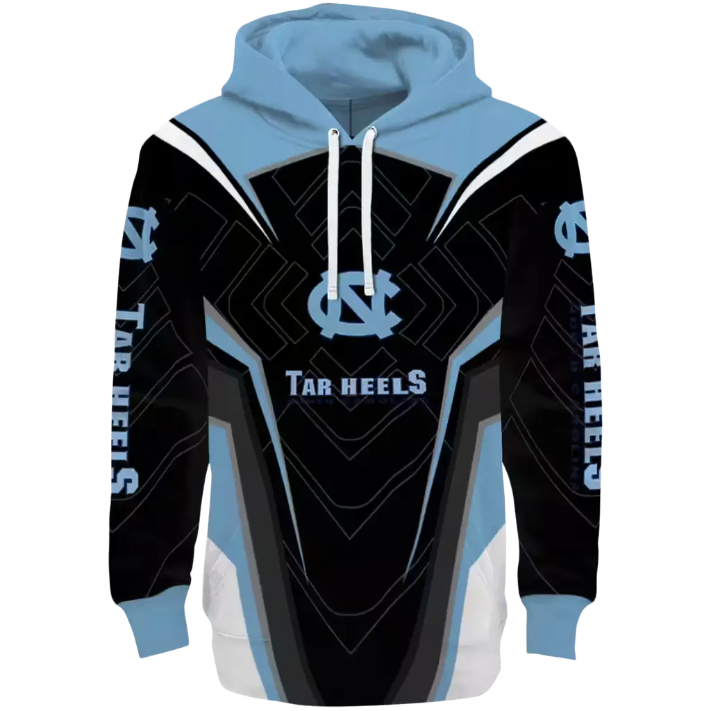 north carolina tar heels futuristic pattern light blue black hoodie best selling north carolina tar heels futuristic pattern light blue black hoodie best selling