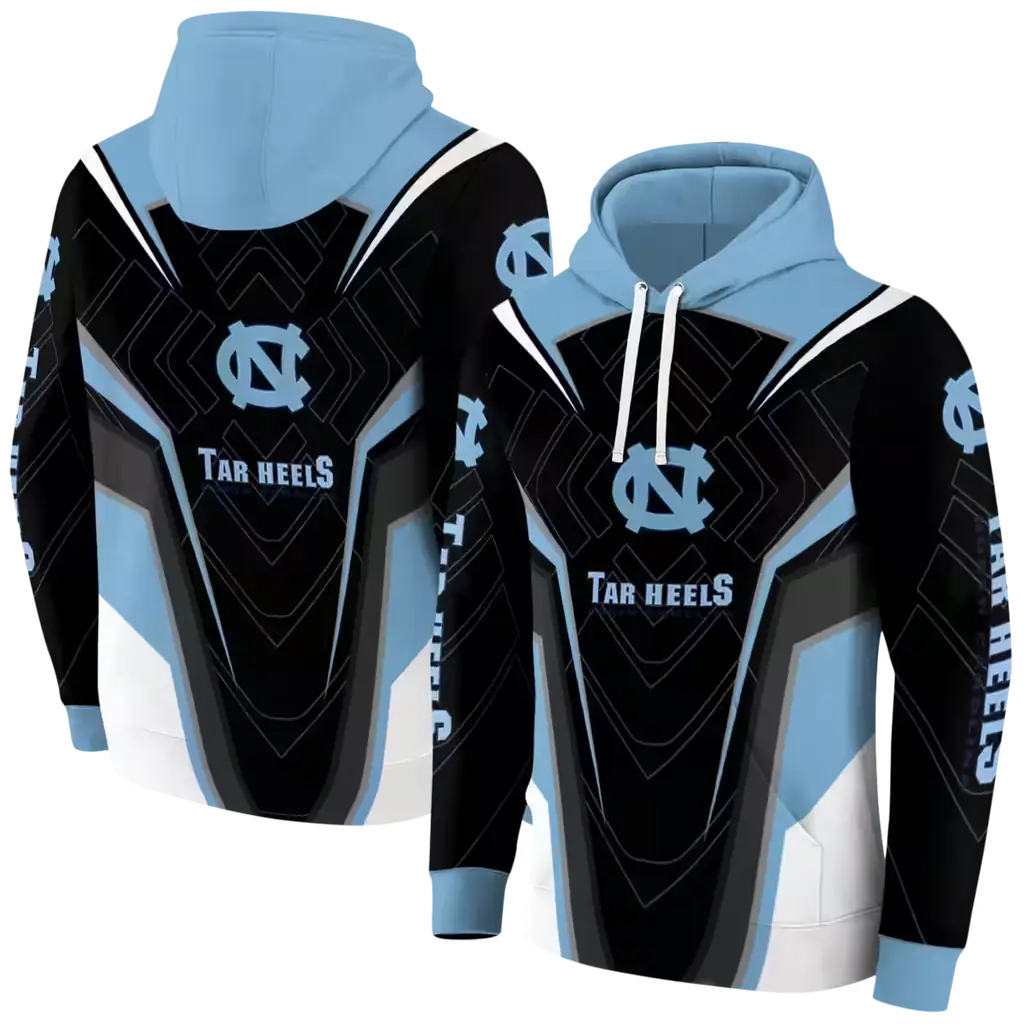 north carolina tar heels futuristic pattern light blue black hoodie fashion forward north carolina tar heels futuristic pattern light blue black hoodie fashion forward