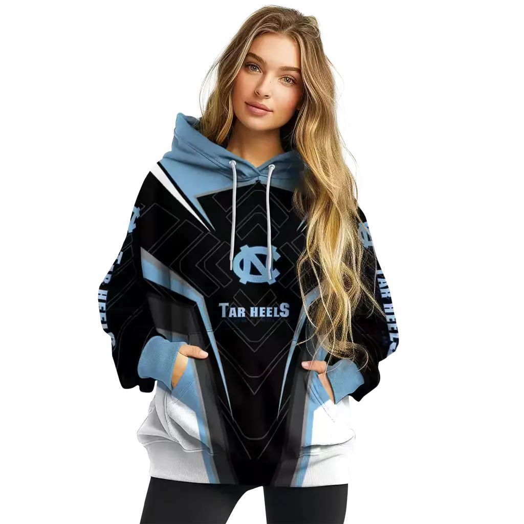 north carolina tar heels futuristic pattern light blue black hoodie high quality north carolina tar heels futuristic pattern light blue black hoodie high quality