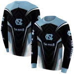 north carolina tar heels futuristic pattern light blue black hoodie best selling