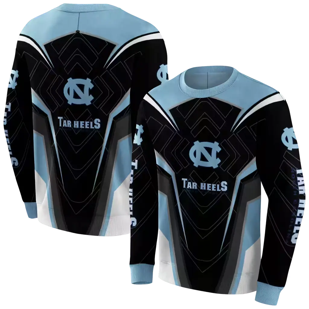 north carolina tar heels futuristic pattern light blue black hoodie premium grade north carolina tar heels futuristic pattern light blue black hoodie premium grade