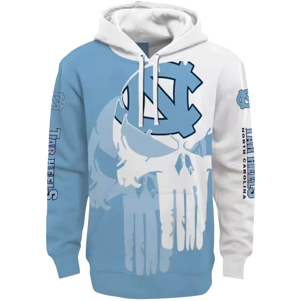 north carolina tar heels graphic punisher light blue white hoodie best selling north carolina tar heels graphic punisher light blue white hoodie best selling