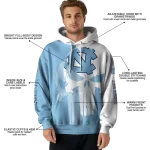 north carolina tar heels graphic punisher light blue white hoodie best selling