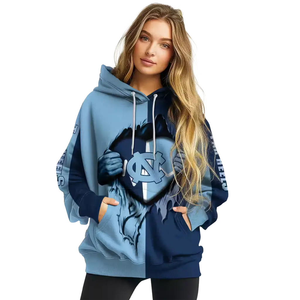 north carolina tar heels heartbeat graphic light blue hoodie high quality north carolina tar heels heartbeat graphic light blue hoodie high quality