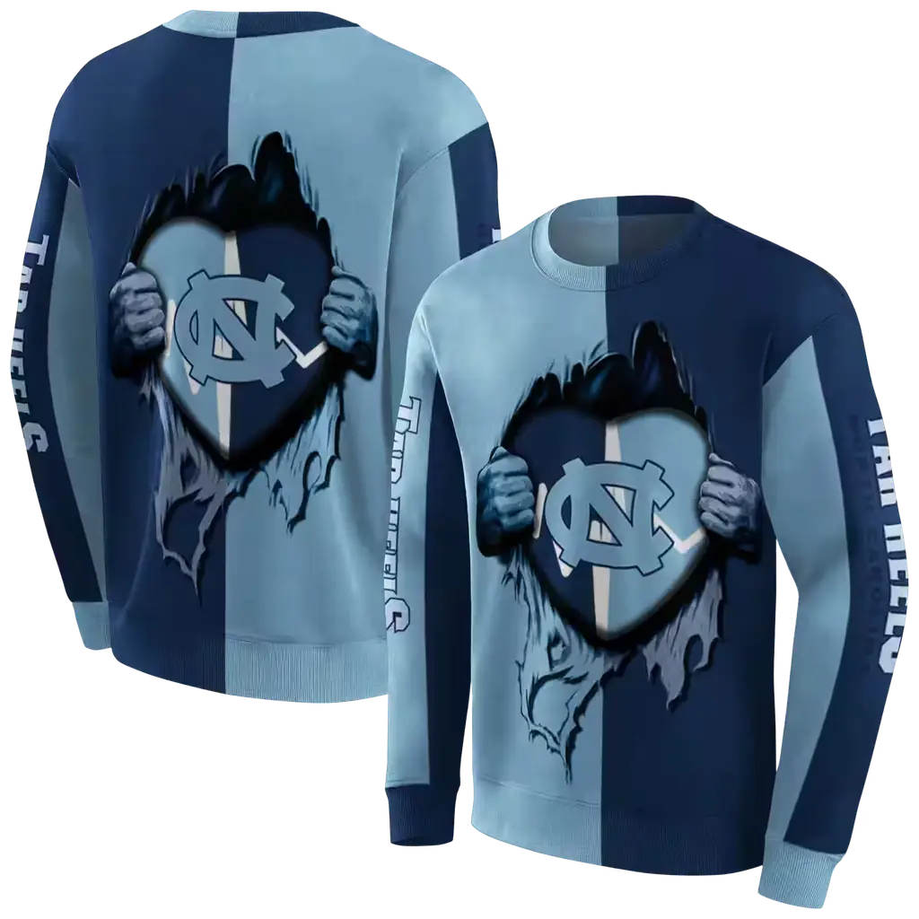 north carolina tar heels heartbeat graphic light blue hoodie premium grade north carolina tar heels heartbeat graphic light blue hoodie premium grade