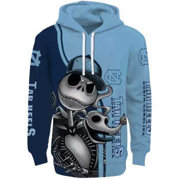 north carolina tar heels jack skellington light blue hoodie best selling
