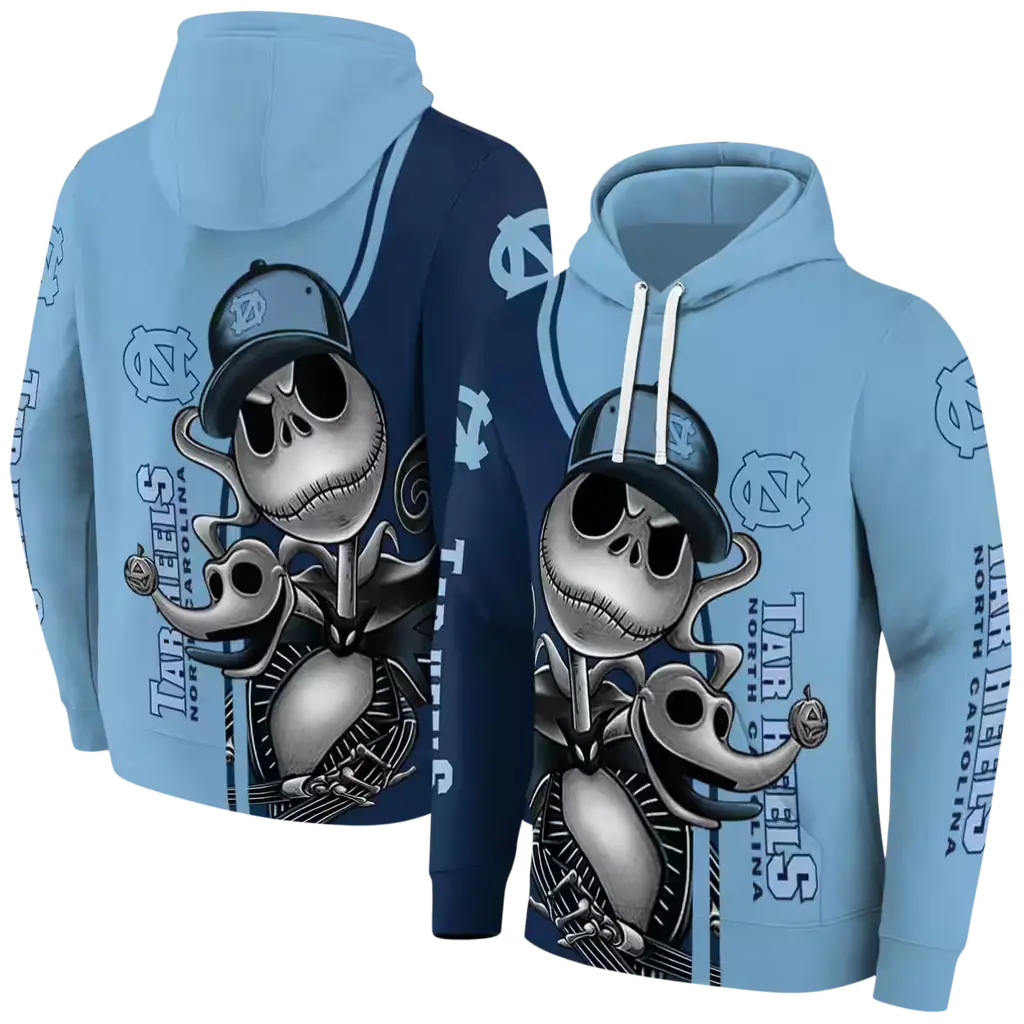 north carolina tar heels jack skellington light blue hoodie fashion forward north carolina tar heels jack skellington light blue hoodie fashion forward