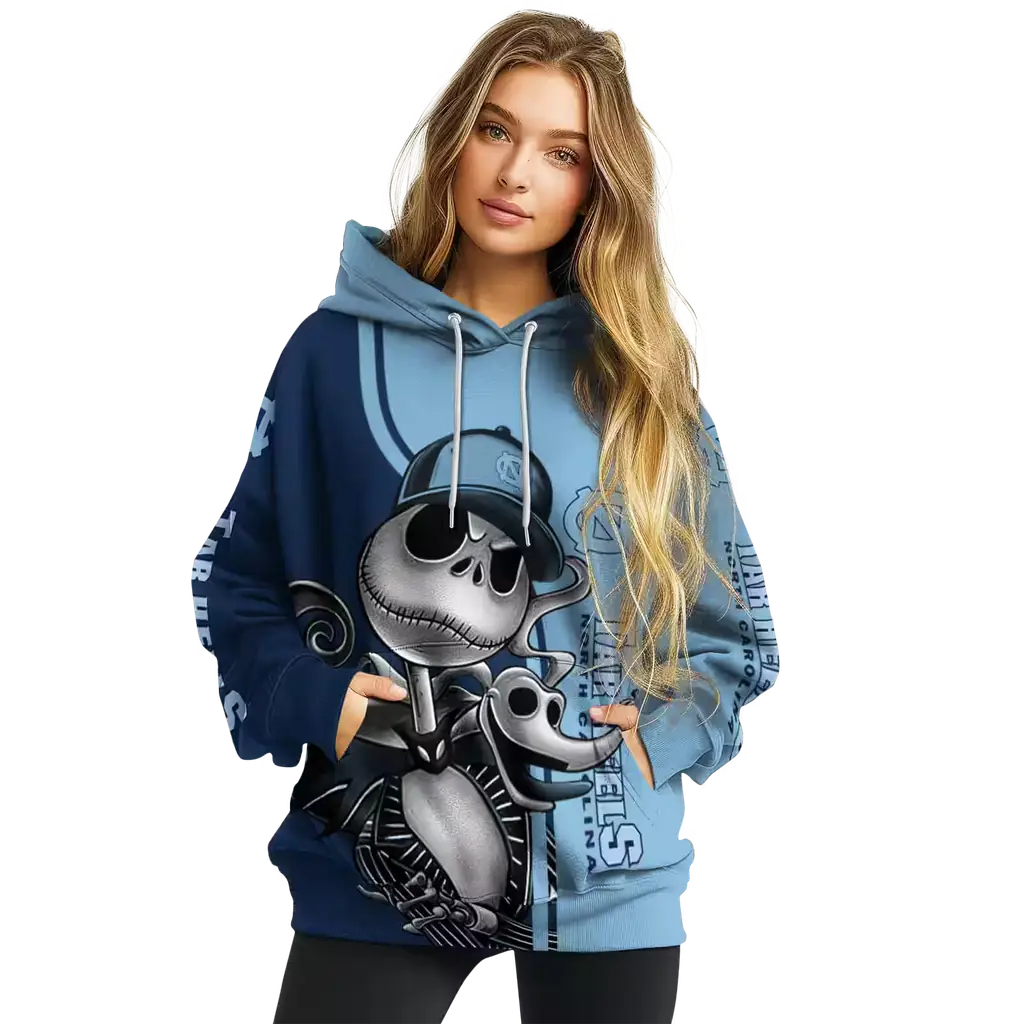 north carolina tar heels jack skellington light blue hoodie high quality north carolina tar heels jack skellington light blue hoodie high quality