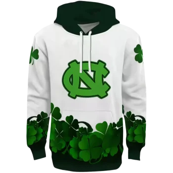 north carolina tar heels lucky motif white green hoodie best selling