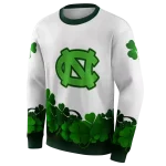 north carolina tar heels lucky motif white green hoodie best selling