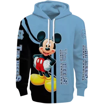 north carolina tar heels mickey mouse light blue black hoodie best selling