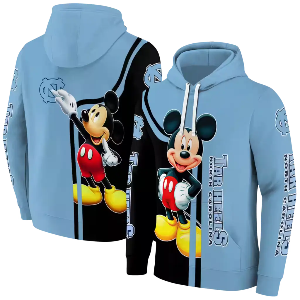 north carolina tar heels mickey mouse light blue black hoodie fashion forward north carolina tar heels mickey mouse light blue black hoodie fashion forward