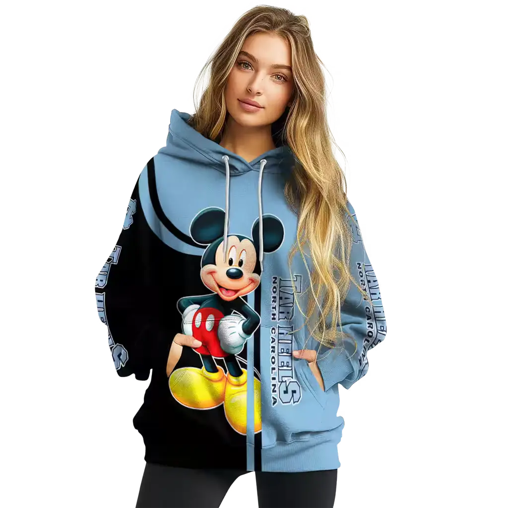 north carolina tar heels mickey mouse light blue black hoodie high quality north carolina tar heels mickey mouse light blue black hoodie high quality