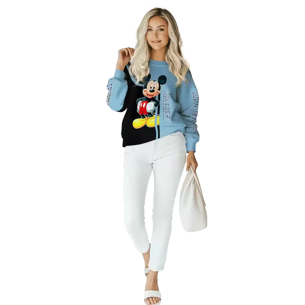 north carolina tar heels mickey mouse light blue black hoodie trendy north carolina tar heels mickey mouse light blue black hoodie trendy