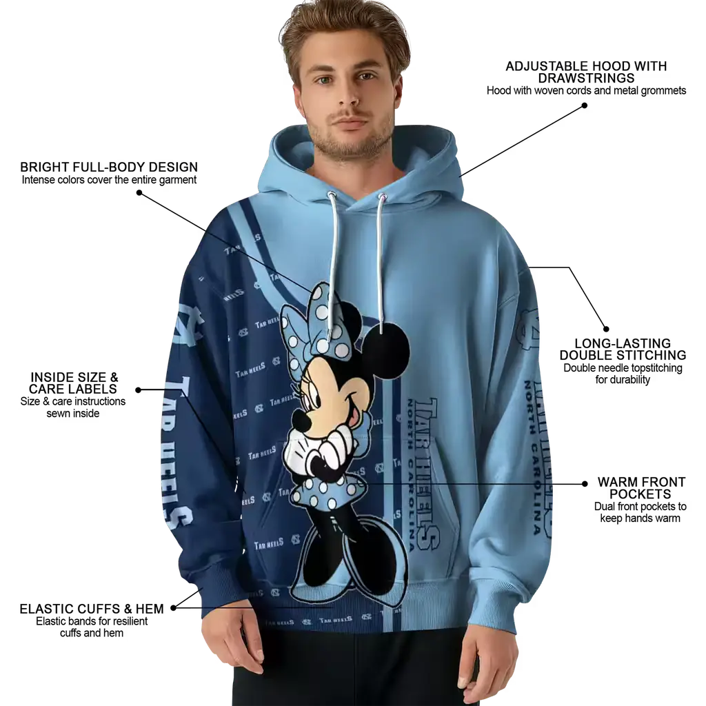 north carolina tar heels minnie mouse light blue hoodie latest model north carolina tar heels minnie mouse light blue hoodie latest model