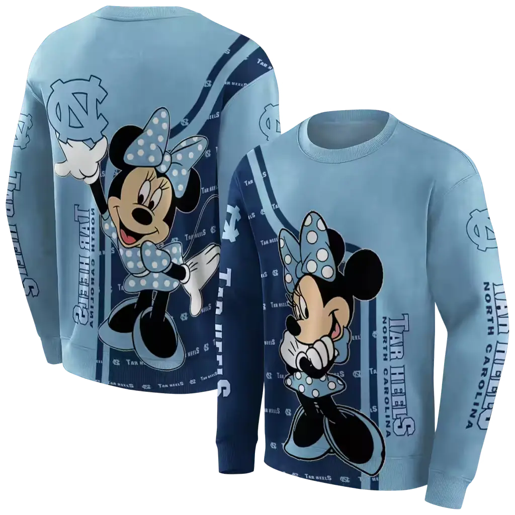 north carolina tar heels minnie mouse light blue hoodie premium grade north carolina tar heels minnie mouse light blue hoodie premium grade