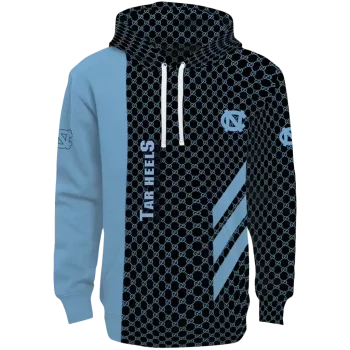 north carolina tar heels monogram pattern light blue hoodie best selling
