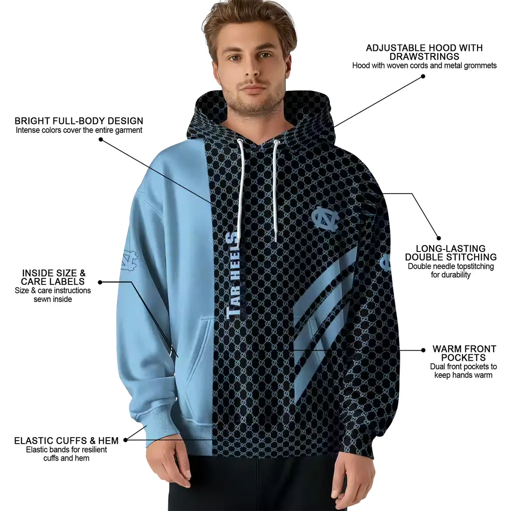 north carolina tar heels monogram pattern light blue hoodie latest model north carolina tar heels monogram pattern light blue hoodie latest model