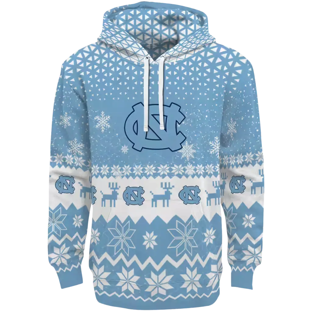 north carolina tar heels reindeer motif light blue hoodie best selling north carolina tar heels reindeer motif light blue hoodie best selling