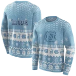 north carolina tar heels reindeer motif light blue hoodie best selling