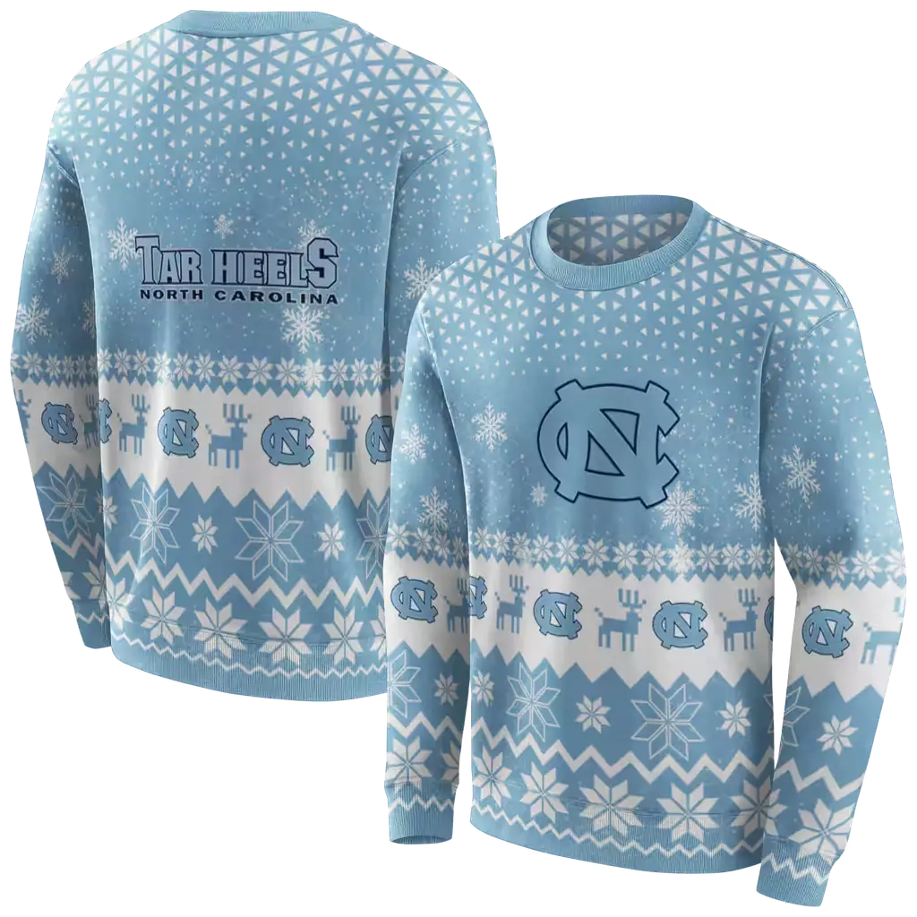 north carolina tar heels reindeer motif light blue hoodie premium grade north carolina tar heels reindeer motif light blue hoodie premium grade