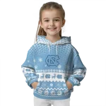 north carolina tar heels reindeer motif light blue hoodie best selling