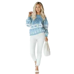 north carolina tar heels reindeer motif light blue hoodie best selling