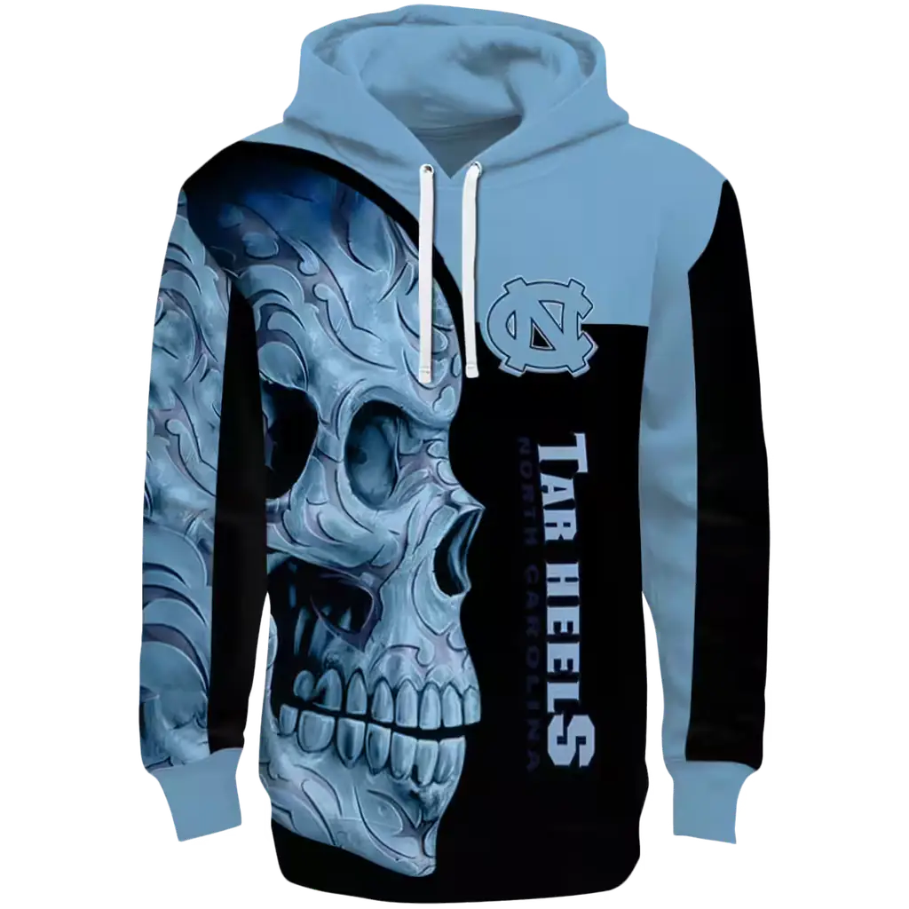 north carolina tar heels skull motif light blue black hoodie best selling north carolina tar heels skull motif light blue black hoodie best selling