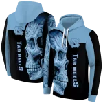 north carolina tar heels skull motif light blue black hoodie best selling