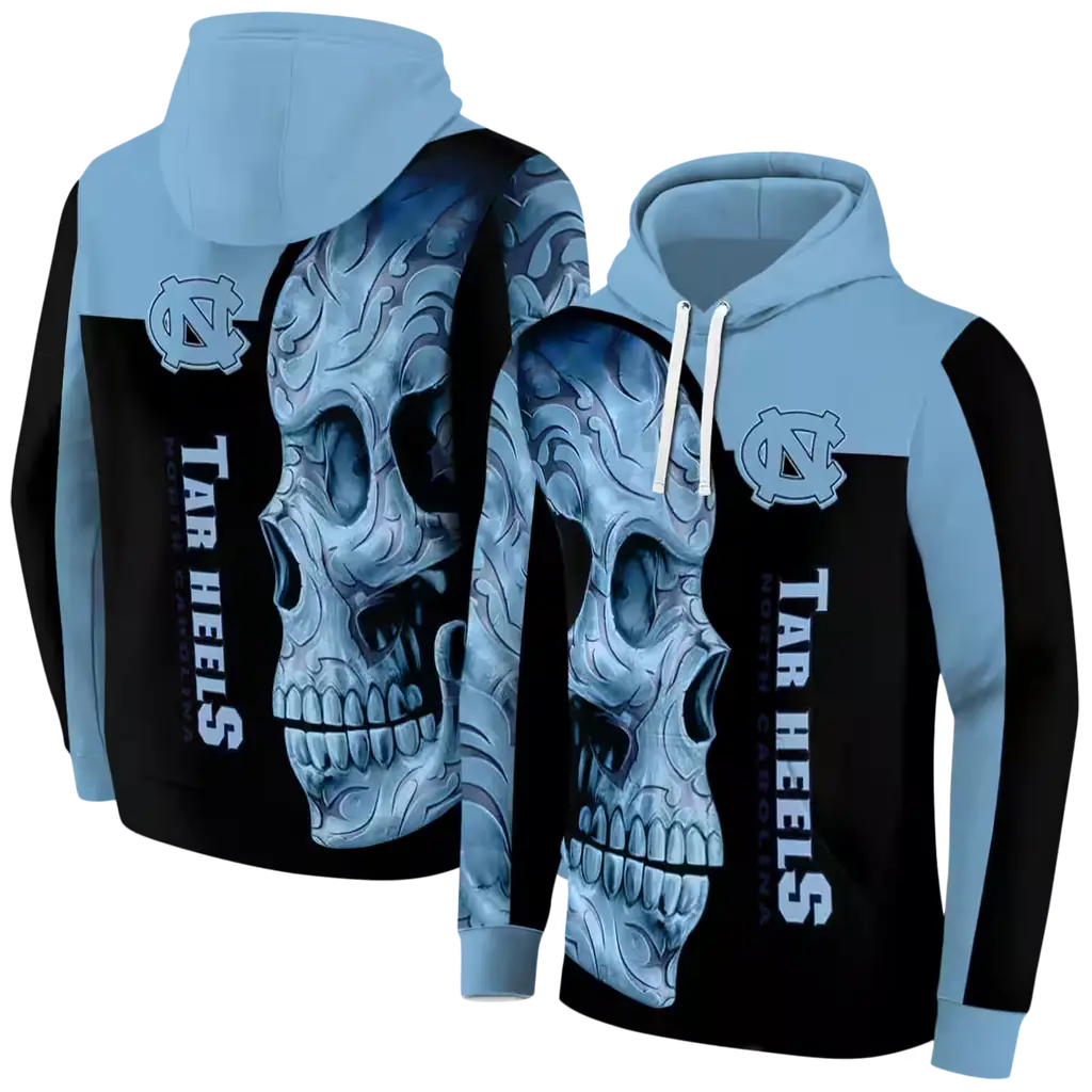 north carolina tar heels skull motif light blue black hoodie fashion forward north carolina tar heels skull motif light blue black hoodie fashion forward