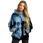 north carolina tar heels skull motif light blue black hoodie best selling