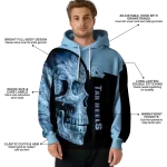 north carolina tar heels skull motif light blue black hoodie best selling