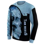 north carolina tar heels skull motif light blue black hoodie best selling