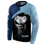 north carolina tar heels skull punisher navy blue black hoodie best selling