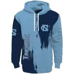 north carolina tar heels splatter effect light blue hoodie best selling