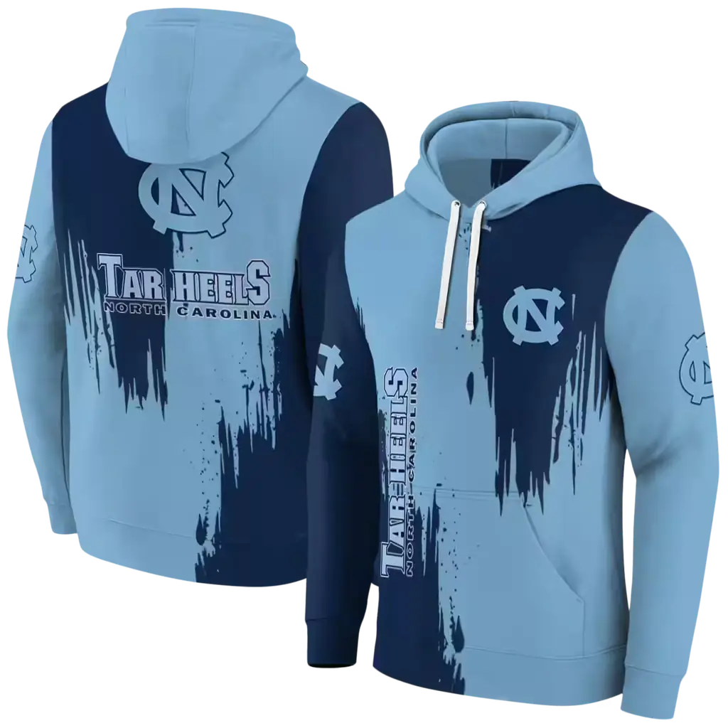 north carolina tar heels splatter effect light blue hoodie fashion forward north carolina tar heels splatter effect light blue hoodie fashion forward