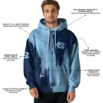 north carolina tar heels splatter effect light blue hoodie best selling