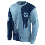 north carolina tar heels splatter effect light blue hoodie best selling