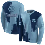 north carolina tar heels splatter effect light blue hoodie best selling