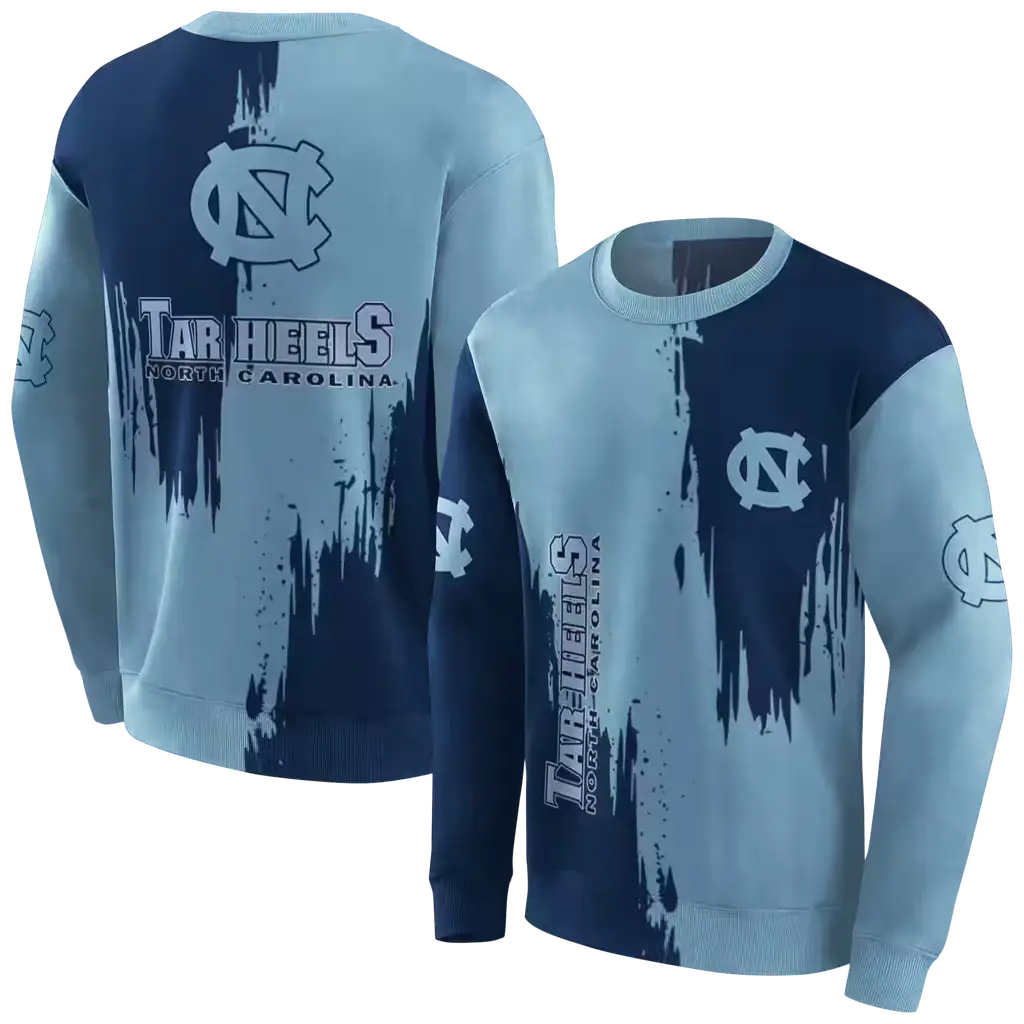 north carolina tar heels splatter effect light blue hoodie premium grade north carolina tar heels splatter effect light blue hoodie premium grade