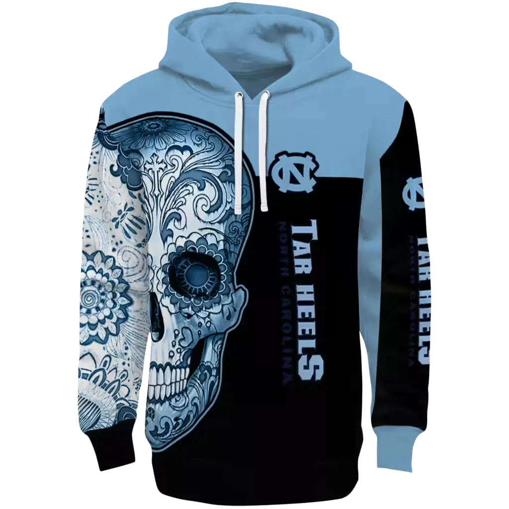 north carolina tar heels sugar skull light blue black hoodie best selling north carolina tar heels sugar skull light blue black hoodie best selling