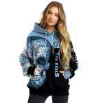 north carolina tar heels sugar skull light blue black hoodie best selling