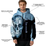 north carolina tar heels sugar skull light blue black hoodie best selling