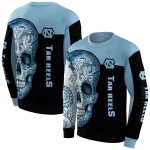 north carolina tar heels sugar skull light blue black hoodie best selling