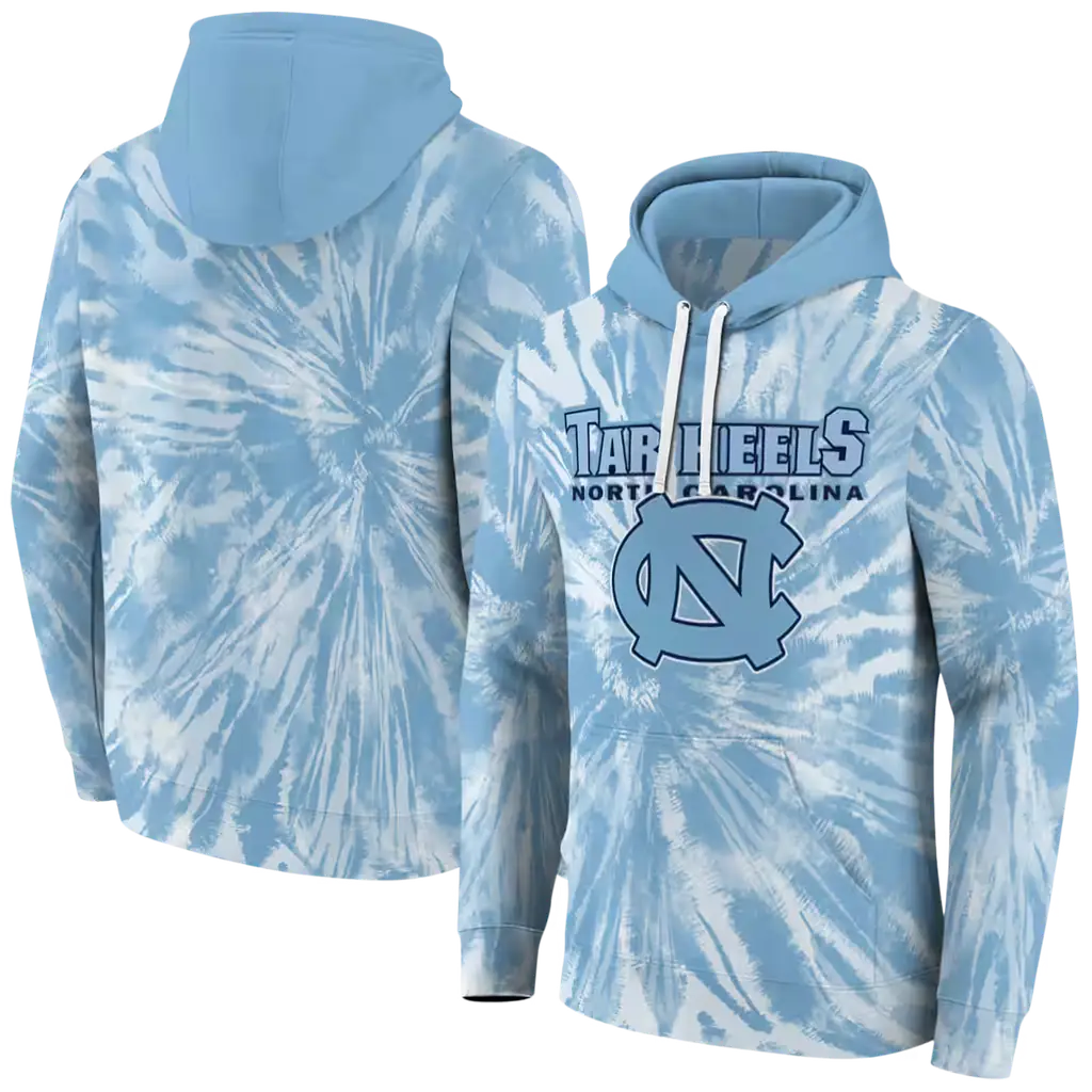 north carolina tar heels tie dye pattern light blue hoodie fashion forward north carolina tar heels tie dye pattern light blue hoodie fashion forward