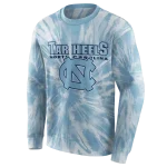 north carolina tar heels tie dye pattern light blue hoodie best selling