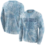 north carolina tar heels tie dye pattern light blue hoodie best selling
