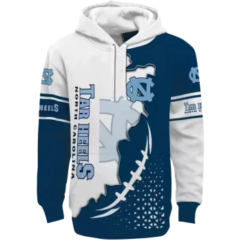 north carolina tar heels triangular pattern light blue white hoodie best selling