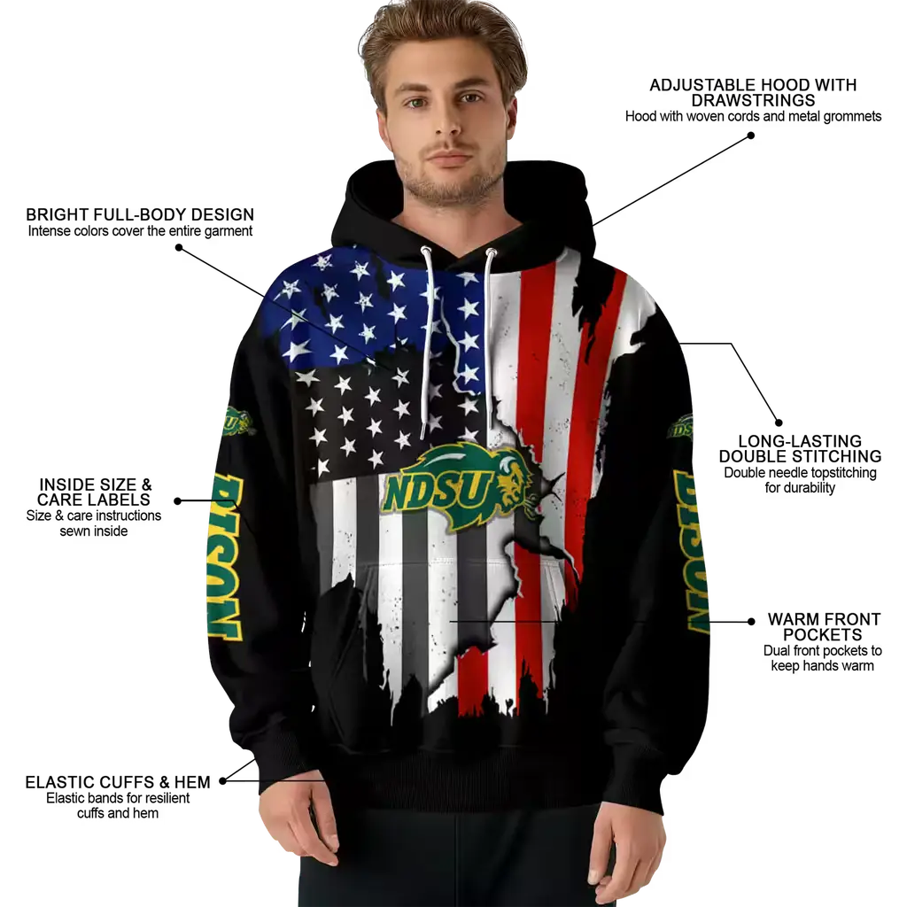 north dakota state bison american pride black hoodie latest model north dakota state bison american pride black hoodie latest model